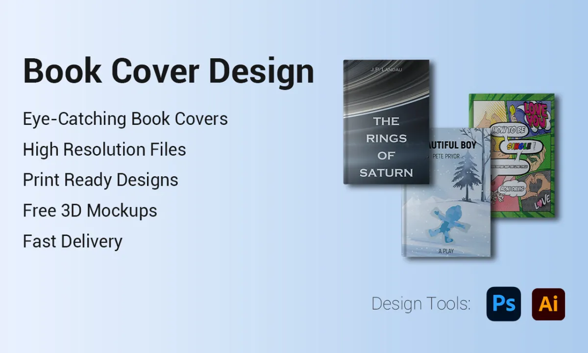 I will print design you a book cover or e-book design for your book.