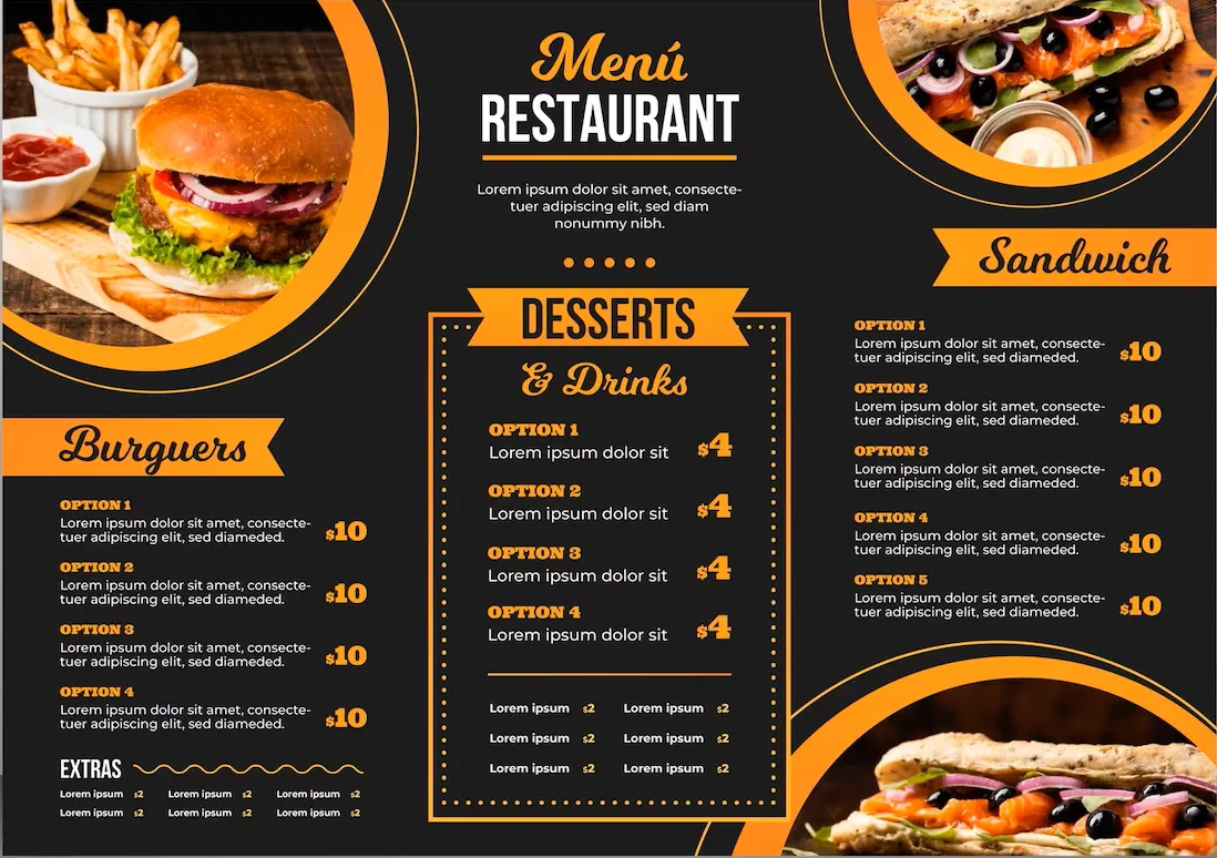 design modern restaurant menu, food menu, flyer or brochure