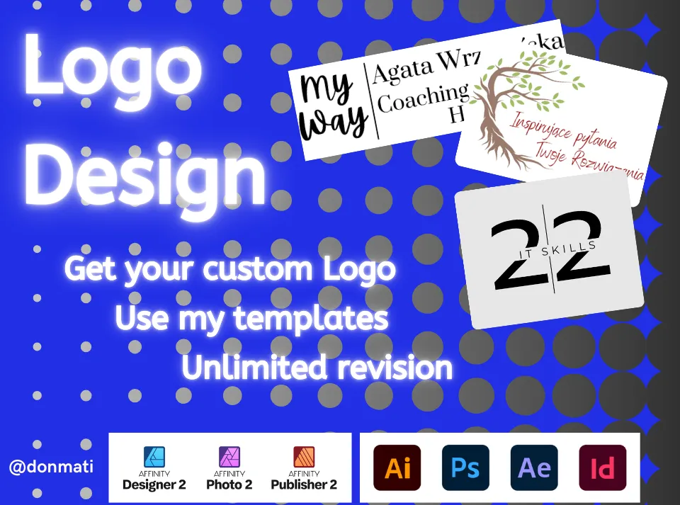 I will provide premium templates and design unique custom logo.