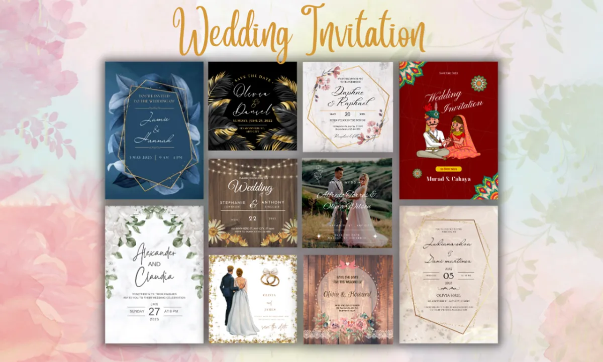 design wedding invitation card, birthday invitation, party invitation etc