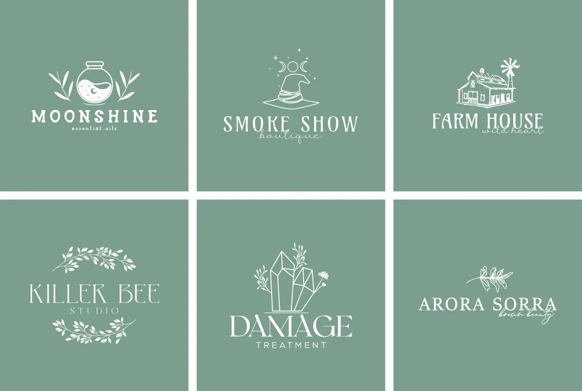 do modern hand drawn botanical boho and feminine logo design