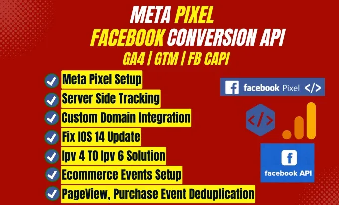 setup meta pixel,facebook conversion api,event,ga4,server side tracking with GTM