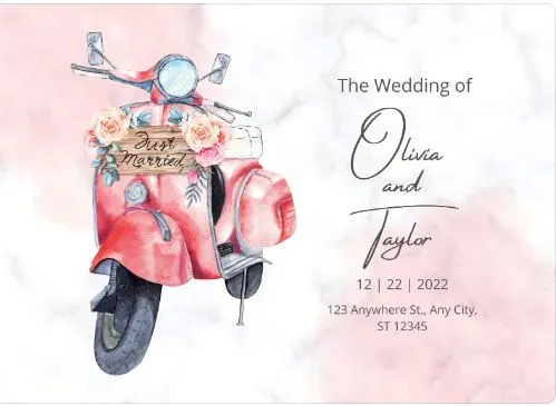 create amazing cartoon bride groom invitaion cards  for wedding