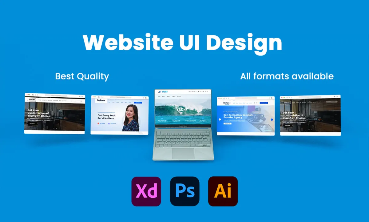 design a minimalistic responsive website UI in Adobe XD