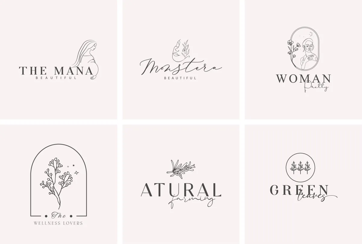 do modern hand drawn botanical boho and feminine logo design