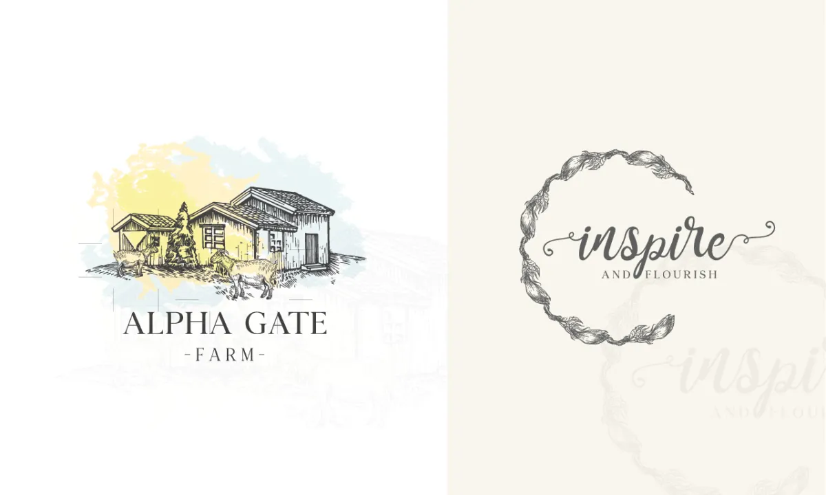 design hand_drawn vintage, boho logos with unlimited revisions