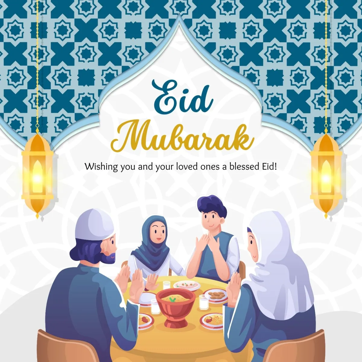 I will design beautiful Eid Mubarak greeting cards, banners, poster