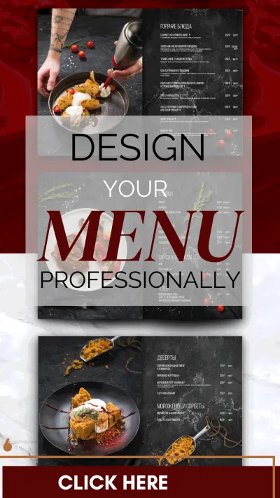  design restaurant menu, saloon, gym or any kind of menu professionally