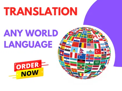 Translation for any language English,Spanish,German,Russian,Urdu,Chinese