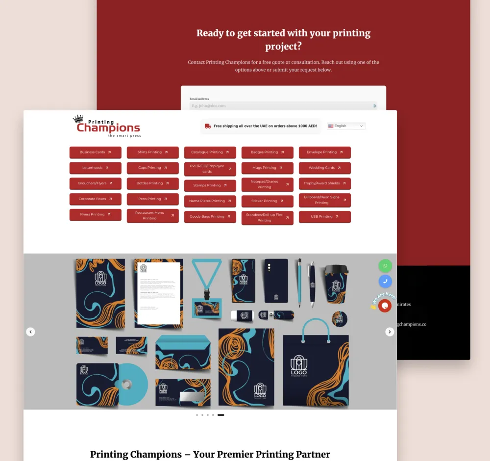 Printing Champions Website Design