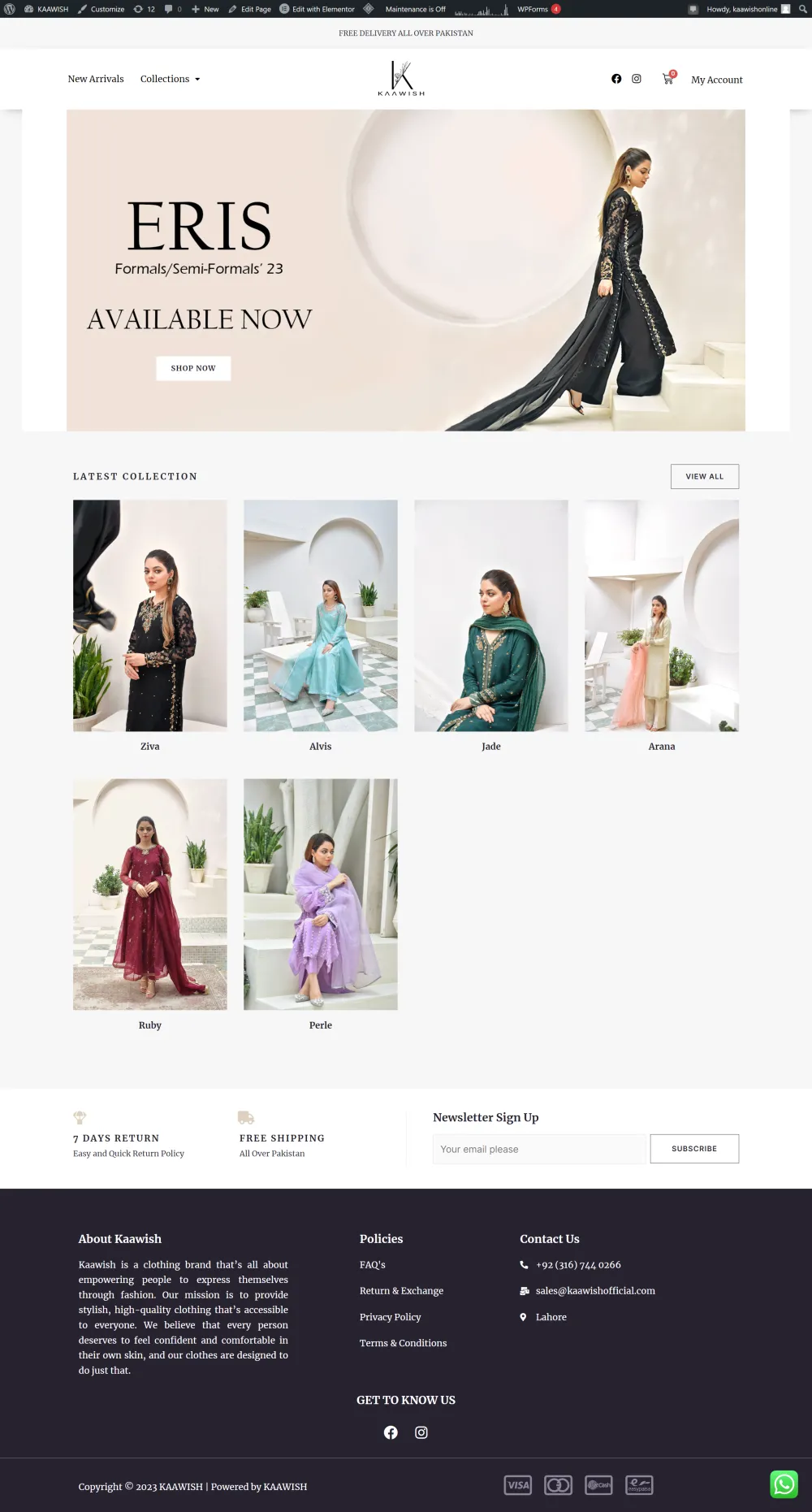 Kaawish Official - Ecommerce Website