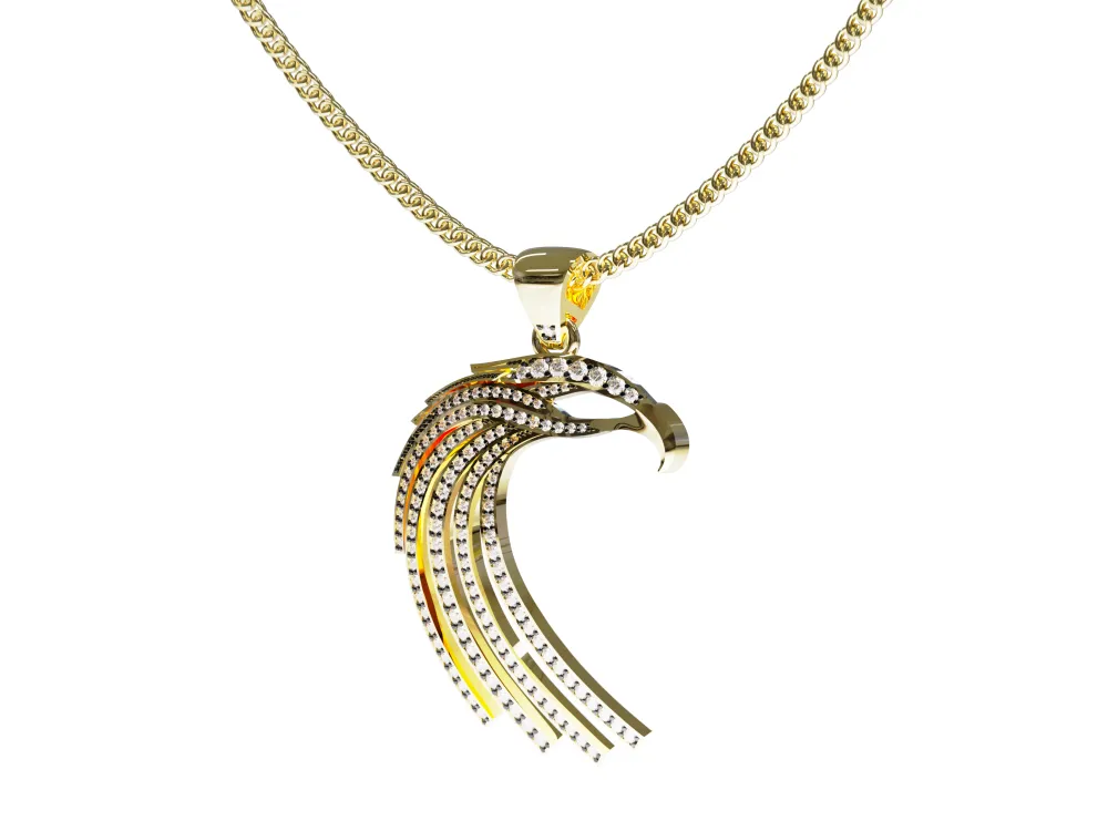 Eagle Necklace 3DM Rhino file