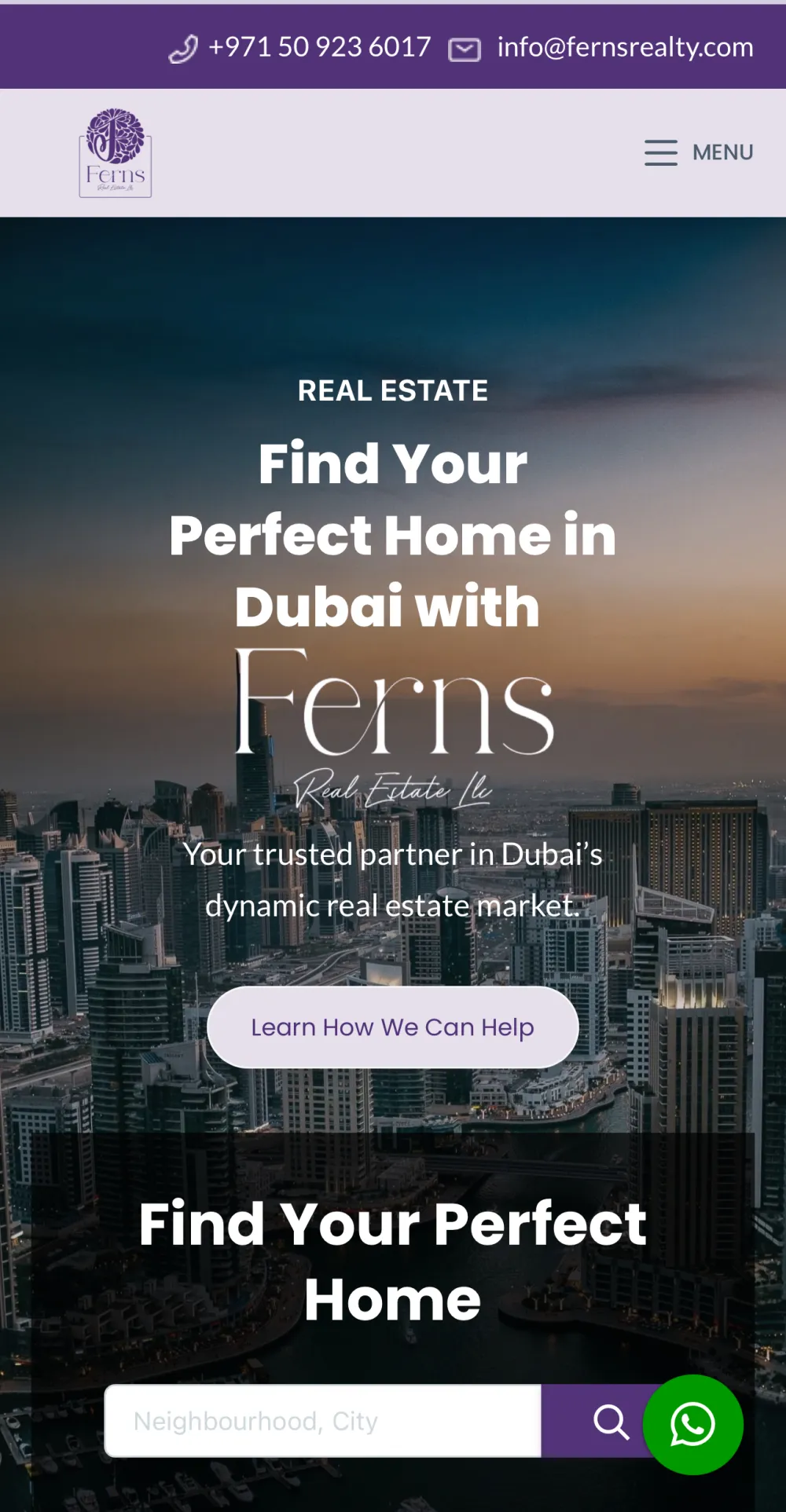 Ferns Real Estate Website Design